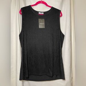 NWT Hawalili Black Crepe Textured Tank Top Size XL